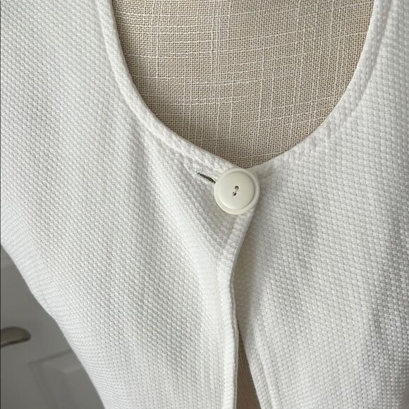 Marie Clare Fashion White Buttoned Crop VTG MADE IN USA - Picture 4 of 8